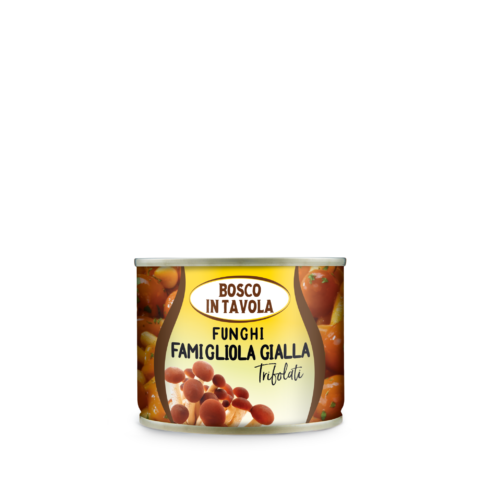 bosco in tavola_lattina funghi famigliola gialla trifolati sottolio - Altri Funghi